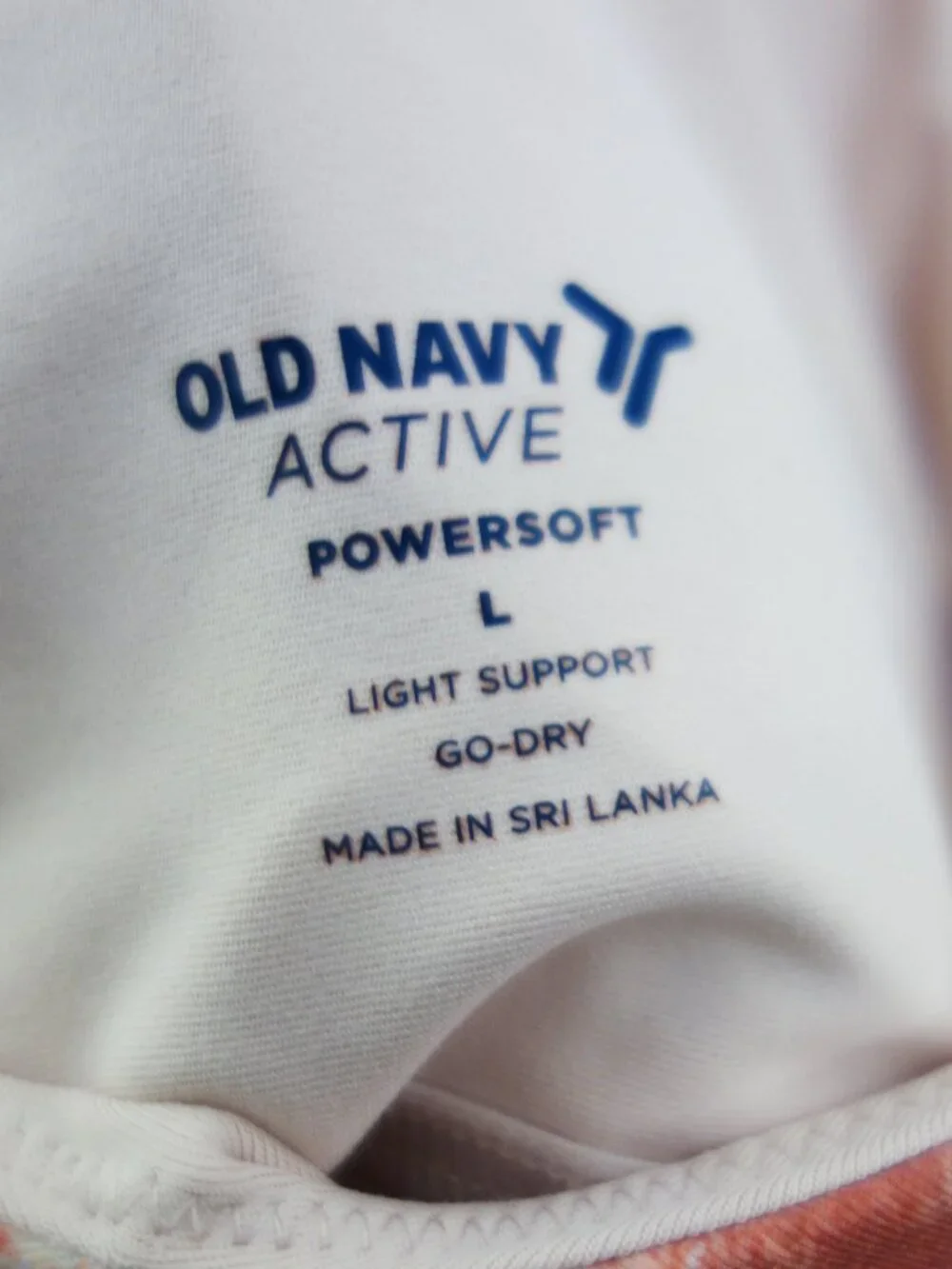 Old Navy Light Support PowerSoft Longline Sports Bra (L) Abstract NWT!